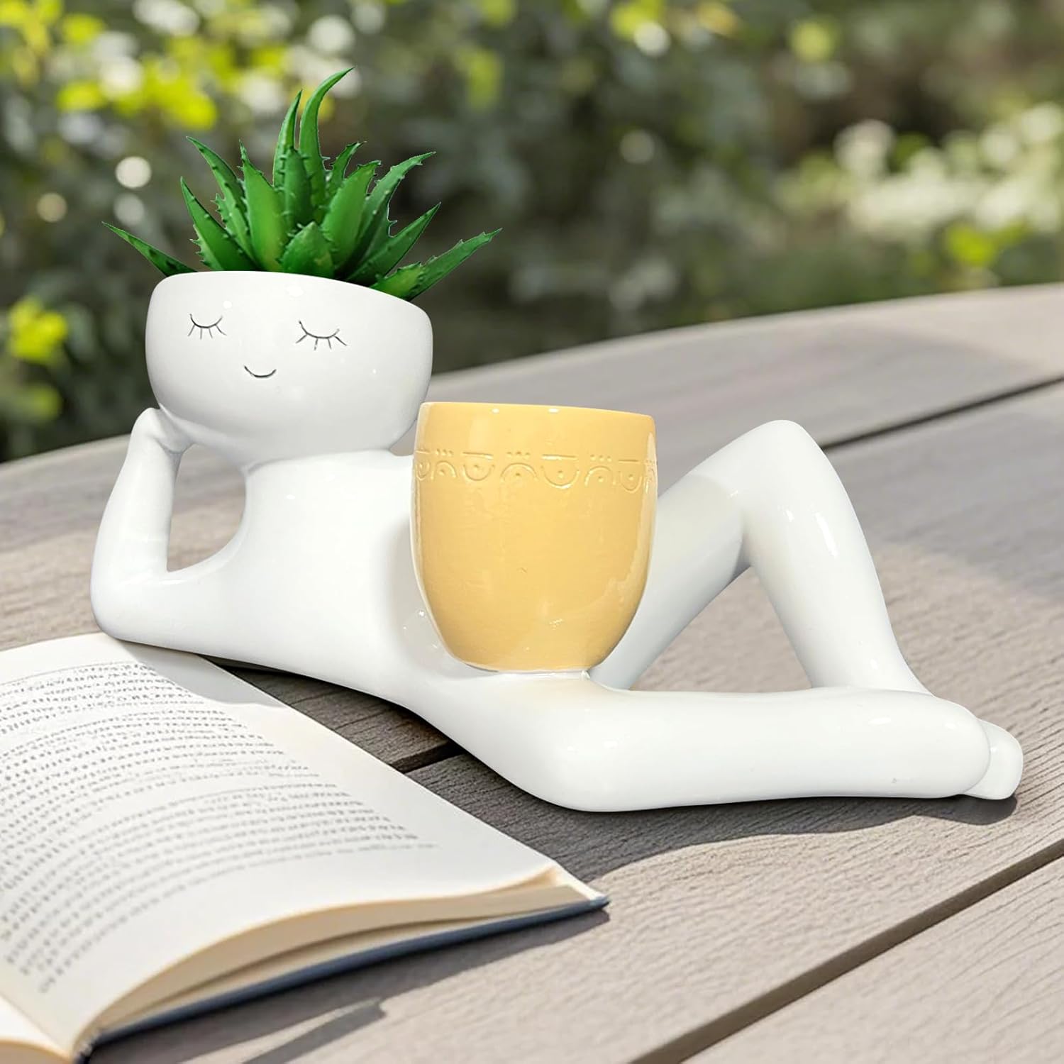 Lazy Little Guy Planter Unique - Echeveria Succulent ulasan dan harga