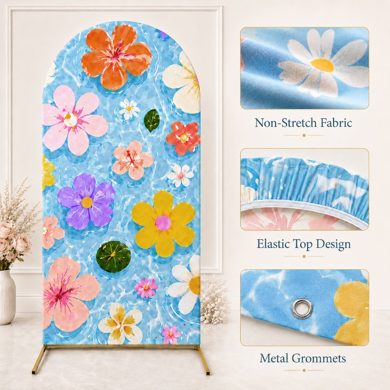 2D Flat Arch Backdrop Cover Si - Monstera Adansonii ulasan dan harga